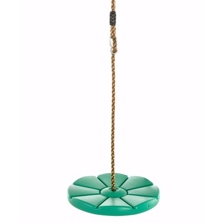SWINGAN Cool Disc Swing With Adjustable Rope - Fully Assembled - Green SWDSR-GN